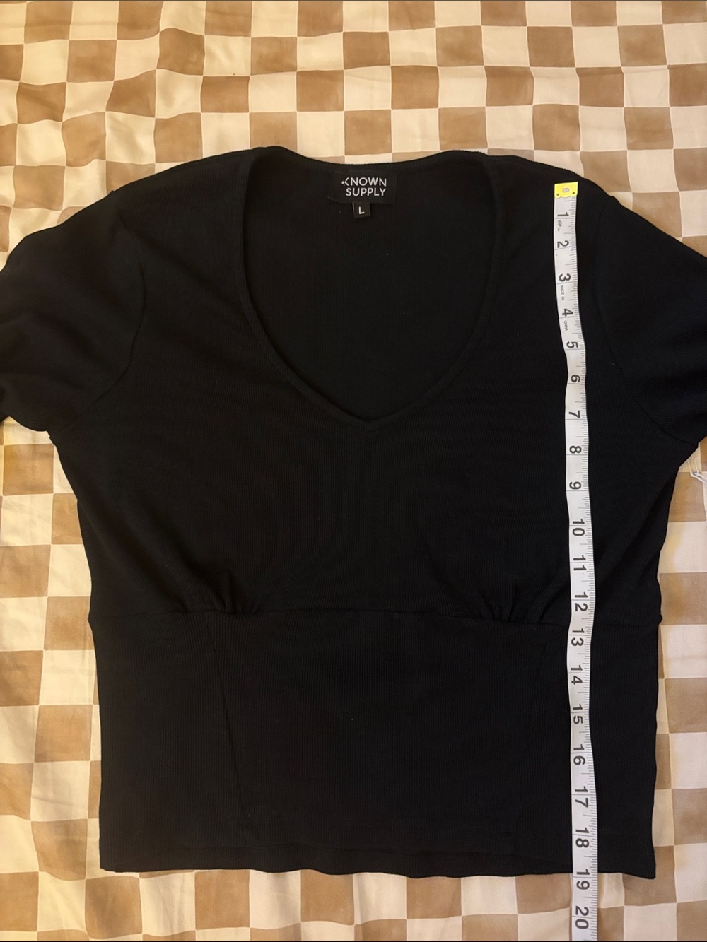 Known Supply Long-Sleeve V-Neck Black Women's Top Size L - Picture 5 of 6